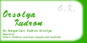 orsolya kudron business card